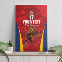 Custom Espana Rugby Spain Canvas Wall Art Lion Mascot Come on Los Leones Red Style
