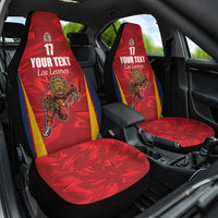 Custom Espana Rugby Spain Car Seat Cover Lion Mascot Come on Los Leones Red Style