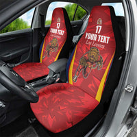 Custom Espana Rugby Spain Car Seat Cover Lion Mascot Come on Los Leones Red Style