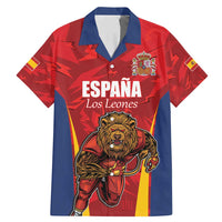Custom Espana Rugby Spain Family Matching Mermaid Dress and Hawaiian Shirt Lion Mascot Come on Los Leones Red Style