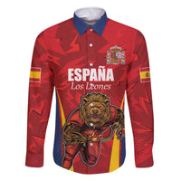 Custom Espana Rugby Spain Family Matching Off The Shoulder Long Sleeve Dress and Hawaiian Shirt Lion Mascot Come on Los Leones Red Style