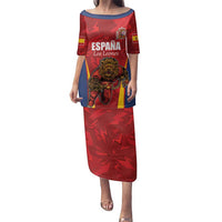 Custom Espana Rugby Spain Family Matching Puletasi and Hawaiian Shirt Lion Mascot Come on Los Leones Red Style