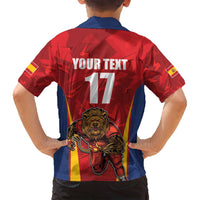 Custom Espana Rugby Spain Family Matching Tank Maxi Dress and Hawaiian Shirt Lion Mascot Come on Los Leones Red Style