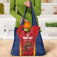 Custom Espana Rugby Spain Grocery Bag Lion Mascot Come on Los Leones Red Style