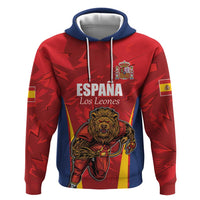 Custom Espana Rugby Spain Hoodie Lion Mascot Come on Los Leones Red Style