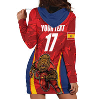 Custom Espana Rugby Spain Hoodie Dress Lion Mascot Come on Los Leones Red Style