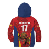 Custom Espana Rugby Spain Kid Hoodie Lion Mascot Come on Los Leones Red Style