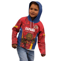 Custom Espana Rugby Spain Kid Hoodie Lion Mascot Come on Los Leones Red Style