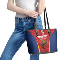 Custom Espana Rugby Spain Leather Tote Bag Lion Mascot Come on Los Leones Red Style