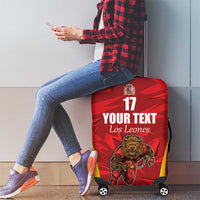 Custom Espana Rugby Spain Luggage Cover Lion Mascot Come on Los Leones Red Style