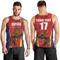 Custom Espana Rugby Spain Men Tank Top Lion Mascot Come on Los Leones Red Style