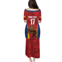 Custom Espana Rugby Spain Puletasi Lion Mascot Come on Los Leones Red Style