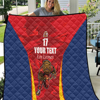 Custom Espana Rugby Spain Quilt Lion Mascot Come on Los Leones Red Style