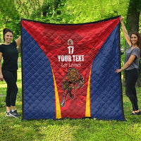 Custom Espana Rugby Spain Quilt Lion Mascot Come on Los Leones Red Style