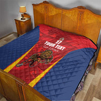 Custom Espana Rugby Spain Quilt Lion Mascot Come on Los Leones Red Style