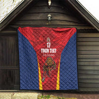 Custom Espana Rugby Spain Quilt Lion Mascot Come on Los Leones Red Style