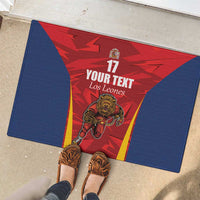 Custom Espana Rugby Spain Rubber Doormat Lion Mascot Come on Los Leones Red Style
