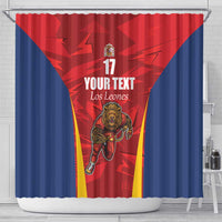 Custom Espana Rugby Spain Shower Curtain Lion Mascot Come on Los Leones Red Style