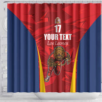 Custom Espana Rugby Spain Shower Curtain Lion Mascot Come on Los Leones Red Style