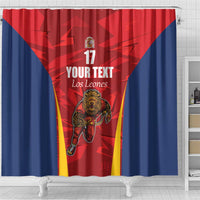 Custom Espana Rugby Spain Shower Curtain Lion Mascot Come on Los Leones Red Style