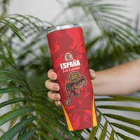 Custom Espana Rugby Spain Skinny Tumbler Lion Mascot Come on Los Leones Red Style