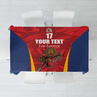 Custom Espana Rugby Spain Tablecloth Lion Mascot Come on Los Leones Red Style