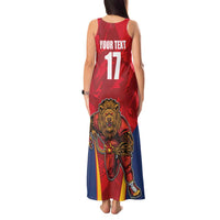 Custom Espana Rugby Spain Tank Maxi Dress Lion Mascot Come on Los Leones Red Style