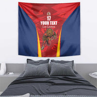 Custom Espana Rugby Spain Tapestry Lion Mascot Come on Los Leones Red Style