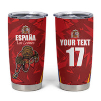 Custom Espana Rugby Spain Tumbler Cup Lion Mascot Come on Los Leones Red Style
