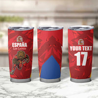 Custom Espana Rugby Spain Tumbler Cup Lion Mascot Come on Los Leones Red Style