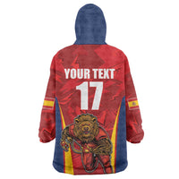 Custom Espana Rugby Spain Wearable Blanket Hoodie Lion Mascot Come on Los Leones Red Style