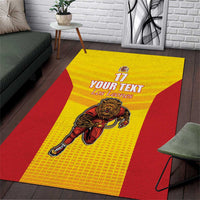 Custom Espana Rugby Spain Area Rug Lion Mascot Come on Los Leones Yellow Style