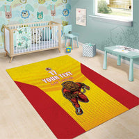 Custom Espana Rugby Spain Area Rug Lion Mascot Come on Los Leones Yellow Style