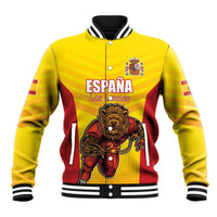 Custom Espana Rugby Spain Baseball Jacket Lion Mascot Come on Los Leones Yellow Style