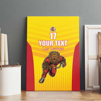 Custom Espana Rugby Spain Canvas Wall Art Lion Mascot Come on Los Leones Yellow Style