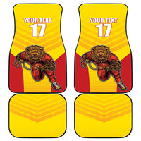 Custom Espana Rugby Spain Car Mats Lion Mascot Come on Los Leones Yellow Style