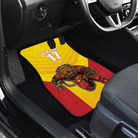Custom Espana Rugby Spain Car Mats Lion Mascot Come on Los Leones Yellow Style