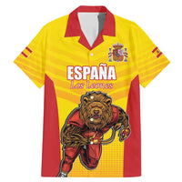 Custom Espana Rugby Spain Family Matching Mermaid Dress and Hawaiian Shirt Lion Mascot Come on Los Leones Yellow Style
