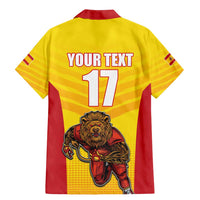 Custom Espana Rugby Spain Family Matching Mermaid Dress and Hawaiian Shirt Lion Mascot Come on Los Leones Yellow Style