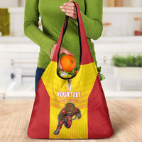 Custom Espana Rugby Spain Grocery Bag Lion Mascot Come on Los Leones Yellow Style