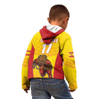 Custom Espana Rugby Spain Kid Hoodie Lion Mascot Come on Los Leones Yellow Style