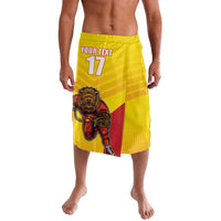 Custom Espana Rugby Spain Lavalava Lion Mascot Come on Los Leones Yellow Style