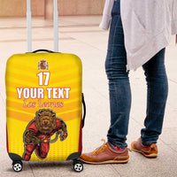 Custom Espana Rugby Spain Luggage Cover Lion Mascot Come on Los Leones Yellow Style