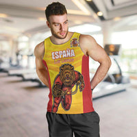 Custom Espana Rugby Spain Men Tank Top Lion Mascot Come on Los Leones Yellow Style
