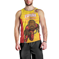 Custom Espana Rugby Spain Men Tank Top Lion Mascot Come on Los Leones Yellow Style