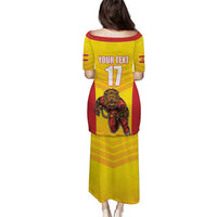 Custom Espana Rugby Spain Puletasi Lion Mascot Come on Los Leones Yellow Style