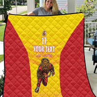 Custom Espana Rugby Spain Quilt Lion Mascot Come on Los Leones Yellow Style
