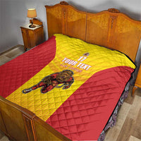 Custom Espana Rugby Spain Quilt Lion Mascot Come on Los Leones Yellow Style