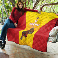 Custom Espana Rugby Spain Quilt Lion Mascot Come on Los Leones Yellow Style