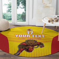Custom Espana Rugby Spain Round Carpet Lion Mascot Come on Los Leones Yellow Style